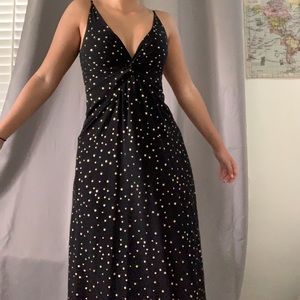 Beautiful black maxi gown with little gold stars